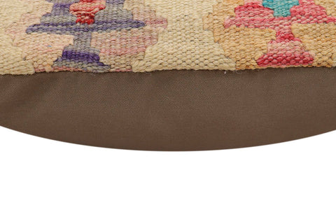 handmade Traditional Pillow Beige Rust Hand-Woven SQUARE 100% WOOL Hand woven turkish pillow2 x 2