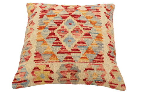 handmade Traditional Pillow Beige Rust Hand-Woven SQUARE 100% WOOL Hand woven turkish pillow2 x 2