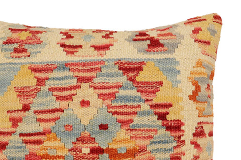 handmade Traditional Pillow Beige Rust Hand-Woven SQUARE 100% WOOL Hand woven turkish pillow2 x 2