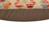 handmade Traditional Pillow Beige Rust Hand-Woven SQUARE 100% WOOL Hand woven turkish pillow2' x 2'