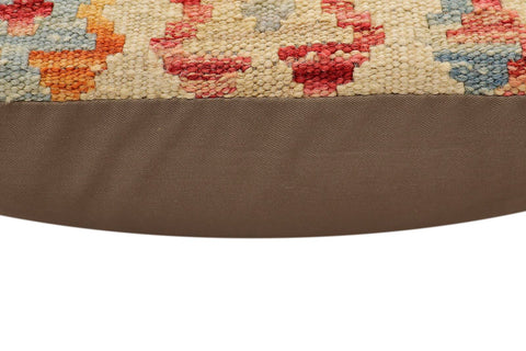 handmade Traditional Pillow Beige Rust Hand-Woven SQUARE 100% WOOL Hand woven turkish pillow2 x 2