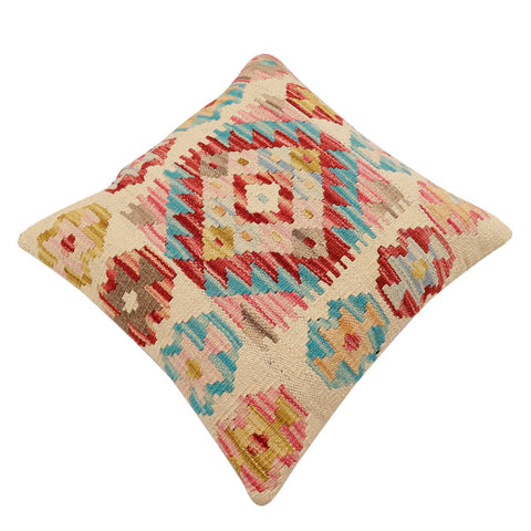 handmade Traditional Pillow Beige Red Hand-Woven SQUARE 100% WOOL Hand woven turkish pillow2 x 2