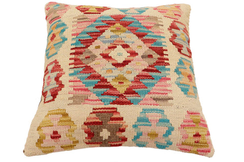 handmade Traditional Pillow Beige Red Hand-Woven SQUARE 100% WOOL Hand woven turkish pillow2 x 2