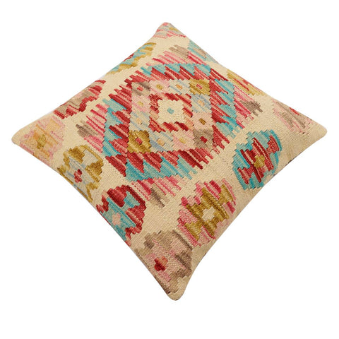 handmade Traditional Pillow Beige Rust Hand-Woven SQUARE 100% WOOL Hand woven turkish pillow2 x 2