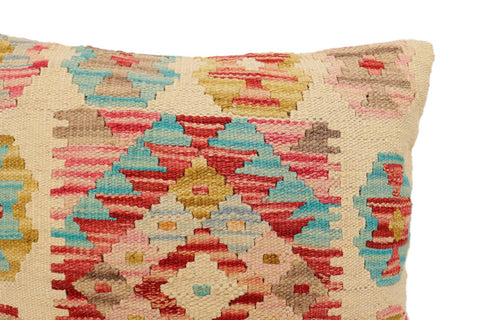 handmade Traditional Pillow Beige Rust Hand-Woven SQUARE 100% WOOL Hand woven turkish pillow2 x 2