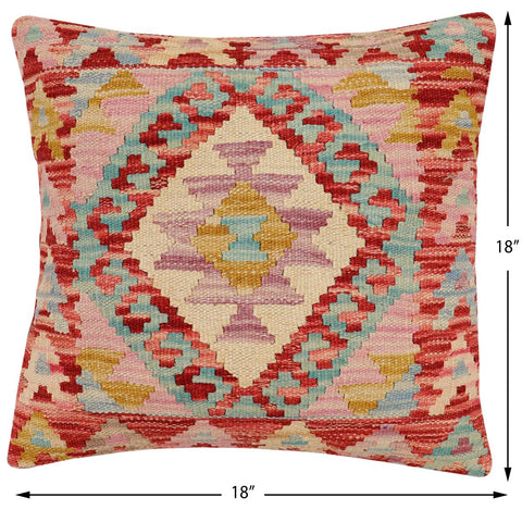 handmade Traditional Pillow Rust Beige Hand-Woven SQUARE 100% WOOL Hand woven turkish pillow2 x 2