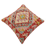 handmade Traditional Pillow Rust Beige Hand-Woven SQUARE 100% WOOL Hand woven turkish pillow2' x 2'