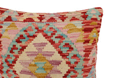 handmade Traditional Pillow Rust Beige Hand-Woven SQUARE 100% WOOL Hand woven turkish pillow2' x 2'