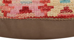 handmade Traditional Pillow Rust Beige Hand-Woven SQUARE 100% WOOL Hand woven turkish pillow2' x 2'