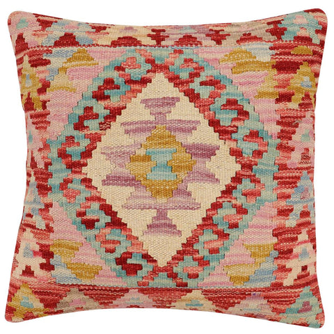 handmade Traditional Pillow Rust Beige Hand-Woven SQUARE 100% WOOL Hand woven turkish pillow2 x 2