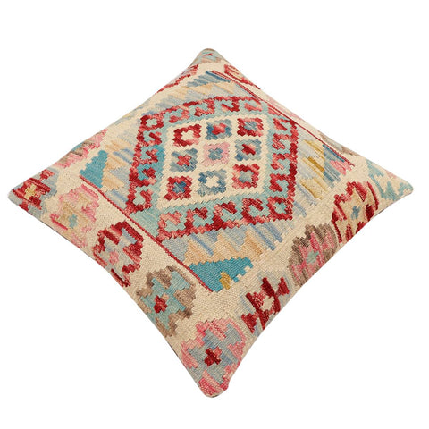handmade Traditional Pillow Beige Red Hand-Woven SQUARE 100% WOOL Hand woven turkish pillow2 x 2