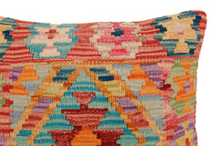 handmade Traditional Pillow Rust Blue Hand-Woven SQUARE 100% WOOL Hand woven turkish pillow2' x 2'