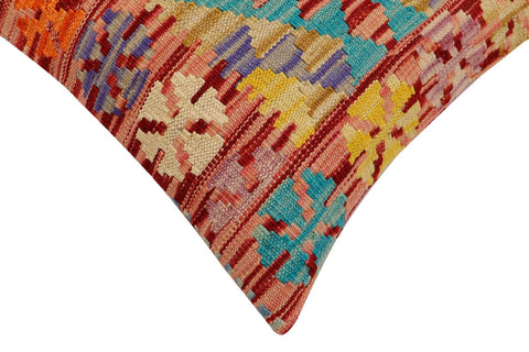 handmade Traditional Pillow Rust Blue Hand-Woven SQUARE 100% WOOL Hand woven turkish pillow2 x 2