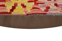 handmade Traditional Pillow Rust Blue Hand-Woven SQUARE 100% WOOL Hand woven turkish pillow2' x 2'