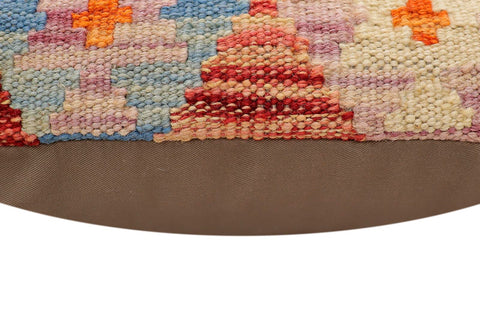 handmade Traditional Pillow Rust Blue Hand-Woven SQUARE 100% WOOL Hand woven turkish pillow2 x 2