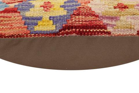 handmade Traditional Pillow Rust Blue Hand-Woven SQUARE 100% WOOL Hand woven turkish pillow2 x 2