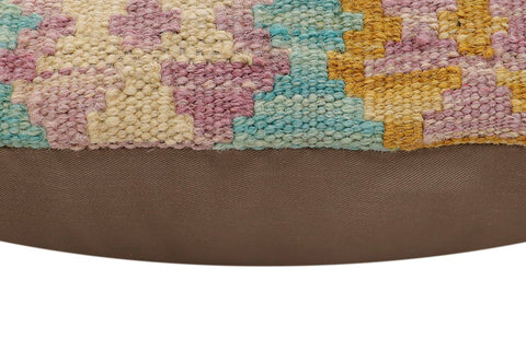 handmade Traditional Pillow Blue Beige Hand-Woven SQUARE 100% WOOL Hand woven turkish pillow2 x 2