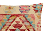 handmade Traditional Pillow Beige Rust Hand-Woven SQUARE 100% WOOL Hand woven turkish pillow2' x 2'