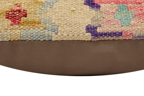 handmade Traditional Pillow Beige Rust Hand-Woven SQUARE 100% WOOL Hand woven turkish pillow2 x 2