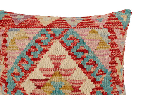 handmade Traditional Pillow Red Beige Hand-Woven SQUARE 100% WOOL Hand woven turkish pillow2 x 2