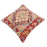 handmade Traditional Pillow Red Beige Hand-Woven SQUARE 100% WOOL Hand woven turkish pillow2' x 2'