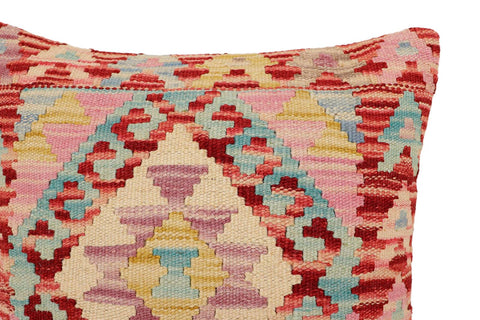 handmade Traditional Pillow Red Beige Hand-Woven SQUARE 100% WOOL Hand woven turkish pillow2 x 2