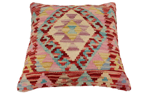 handmade Traditional Pillow Red Beige Hand-Woven SQUARE 100% WOOL Hand woven turkish pillow2 x 2