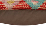 handmade Traditional Pillow Red Beige Hand-Woven SQUARE 100% WOOL Hand woven turkish pillow2' x 2'