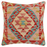 handmade Traditional Pillow Red Beige Hand-Woven SQUARE 100% WOOL Hand woven turkish pillow2' x 2'