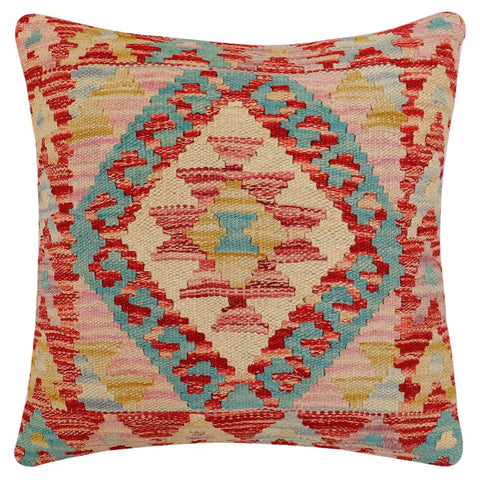 handmade Traditional Pillow Red Beige Hand-Woven SQUARE 100% WOOL Hand woven turkish pillow2 x 2