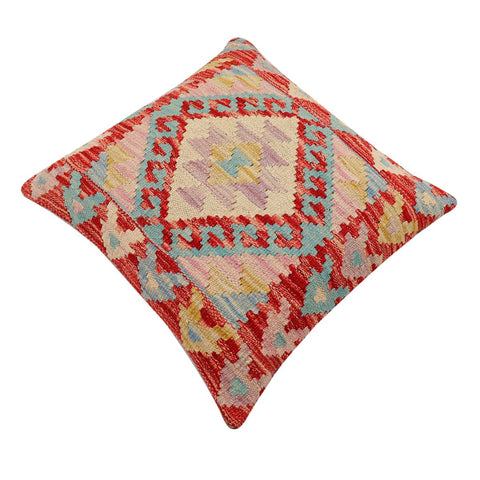 handmade Traditional Pillow Red Beige Hand-Woven SQUARE 100% WOOL Hand woven turkish pillow2 x 2