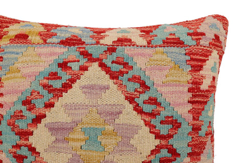 handmade Traditional Pillow Red Beige Hand-Woven SQUARE 100% WOOL Hand woven turkish pillow2 x 2