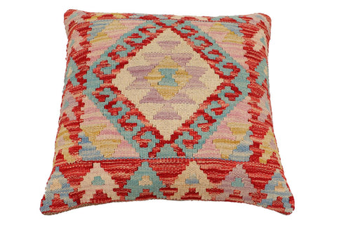 handmade Traditional Pillow Red Beige Hand-Woven SQUARE 100% WOOL Hand woven turkish pillow2 x 2