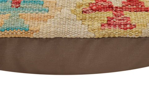 handmade Traditional Pillow Beige Red Hand-Woven SQUARE 100% WOOL Hand woven turkish pillow2 x 2