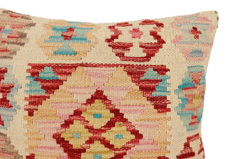 handmade Traditional Pillow Beige Red Hand-Woven SQUARE 100% WOOL Hand woven turkish pillow2 x 2
