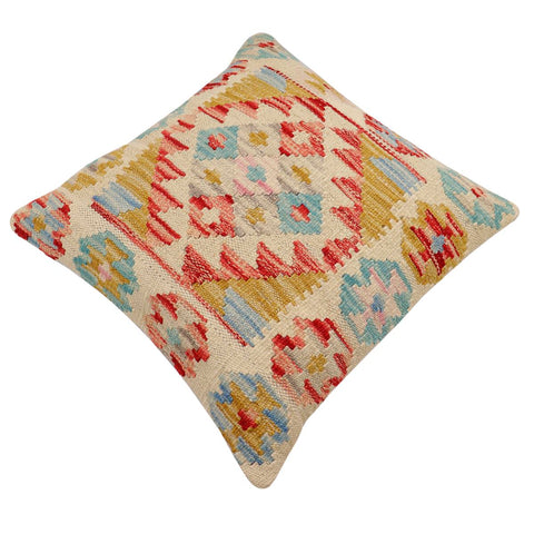 handmade Traditional Pillow Beige Red Hand-Woven SQUARE 100% WOOL Hand woven turkish pillow2 x 2