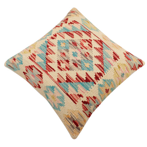 handmade Traditional Pillow Beige Red Hand-Woven SQUARE 100% WOOL Hand woven turkish pillow2 x 2