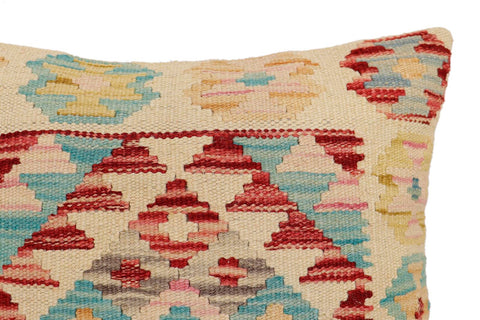 handmade Traditional Pillow Beige Red Hand-Woven SQUARE 100% WOOL Hand woven turkish pillow2 x 2