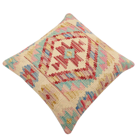 handmade Traditional Pillow Beige Rust Hand-Woven SQUARE 100% WOOL Hand woven turkish pillow2 x 2