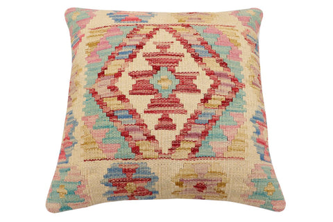 handmade Traditional Pillow Beige Rust Hand-Woven SQUARE 100% WOOL Hand woven turkish pillow2 x 2