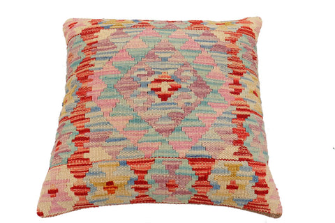 handmade Traditional Pillow Red Beige Hand-Woven SQUARE 100% WOOL Hand woven turkish pillow2 x 2