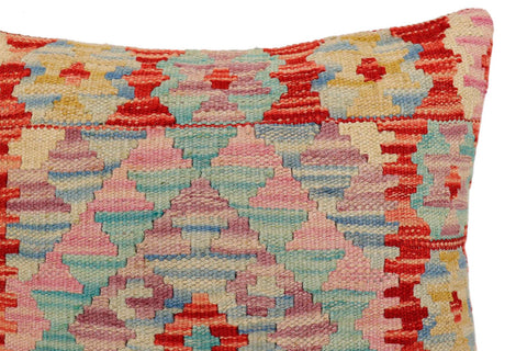 handmade Traditional Pillow Red Blue Hand-Woven SQUARE 100% WOOL Hand woven turkish pillow2 x 2