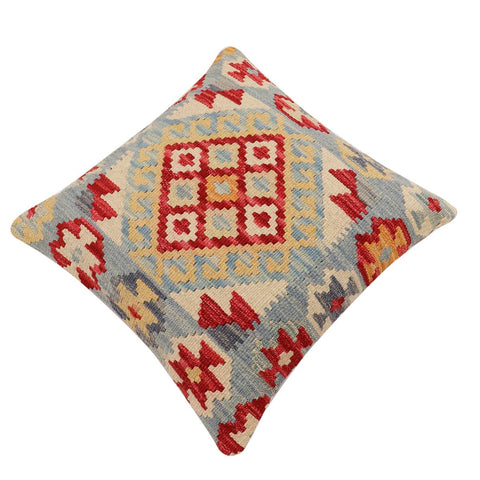 handmade Traditional Pillow Red Blue Hand-Woven SQUARE 100% WOOL Hand woven turkish pillow2 x 2