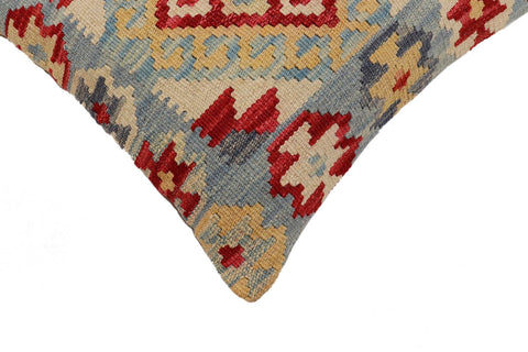 handmade Traditional Pillow Red Blue Hand-Woven SQUARE 100% WOOL Hand woven turkish pillow2 x 2