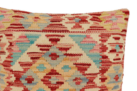 handmade Traditional Pillow Rust Blue Hand-Woven SQUARE 100% WOOL  Hand woven turkish pillow  2 x 2