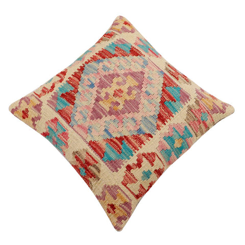 handmade Traditional Pillow Red Blue Hand-Woven SQUARE 100% WOOL Hand woven turkish pillow2 x 2
