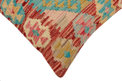 handmade Traditional Pillow Red Blue Hand-Woven SQUARE 100% WOOL Hand woven turkish pillow2 x 2