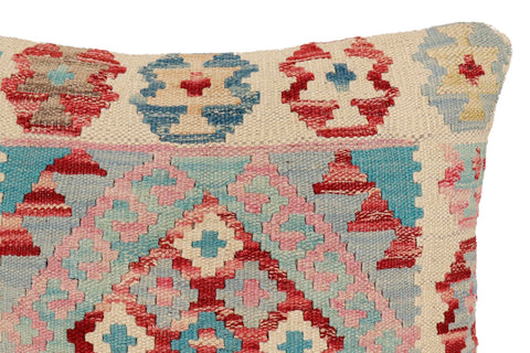 handmade Traditional Pillow Red Blue Hand-Woven SQUARE 100% WOOL Hand woven turkish pillow2 x 2