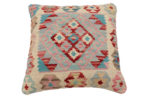 handmade Traditional Pillow Red Blue Hand-Woven SQUARE 100% WOOL Hand woven turkish pillow2 x 2