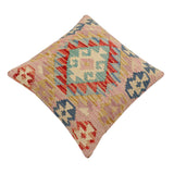 handmade Traditional Pillow Red Blue Hand-Woven SQUARE 100% WOOL Hand woven turkish pillow2' x 2'
